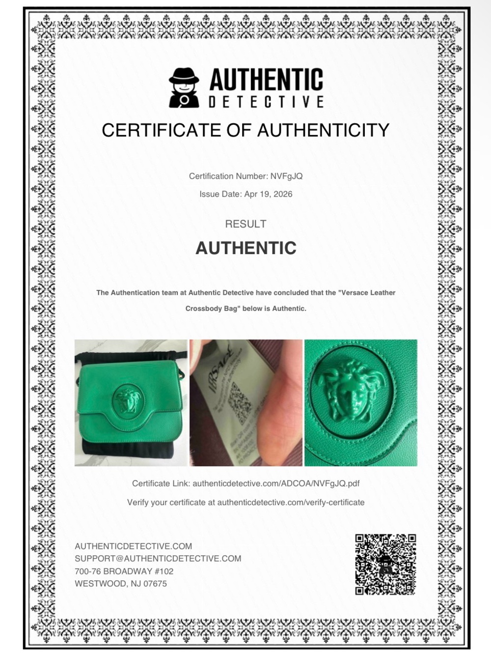 Versace Emerald Green Leather Medusa Crossbody - Picture 10 of 10